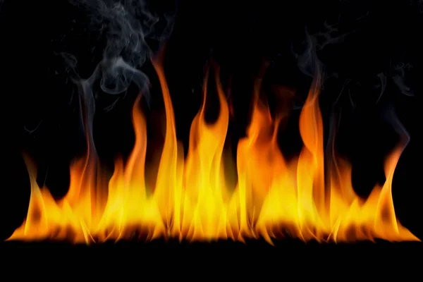 Поверхность Пожара Горящий Дым Черном Фоне — стоковое фото