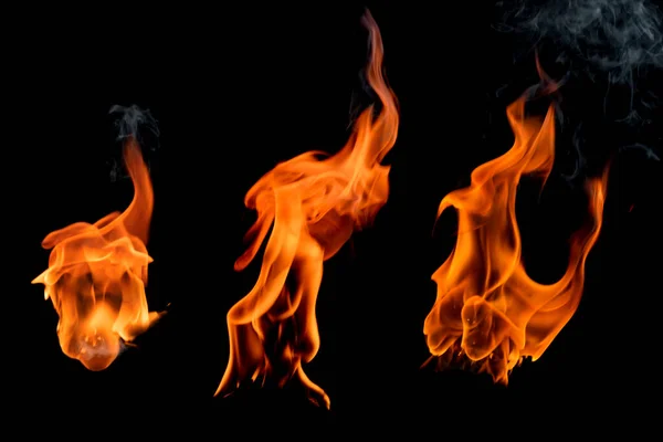 The burning flames contained heat and smoke. There are three types of flames to choose from. On a black background