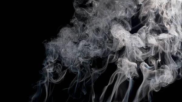 黑色背景上的白雾或烟雾 — 图库照片