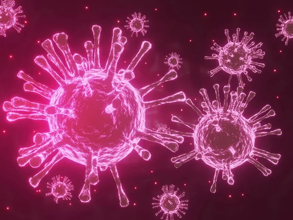 Coronavirus Covid Salgını Boyutlu Tıbbi Illüstrasyon Mikroskobik Görünümü — Stok fotoğraf