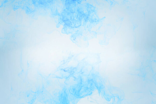blue water dissolving abstract background on a white background