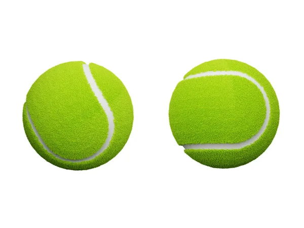 Två Tennisbollar Isolerade Vit Bakgrund Rendering — Stockfoto