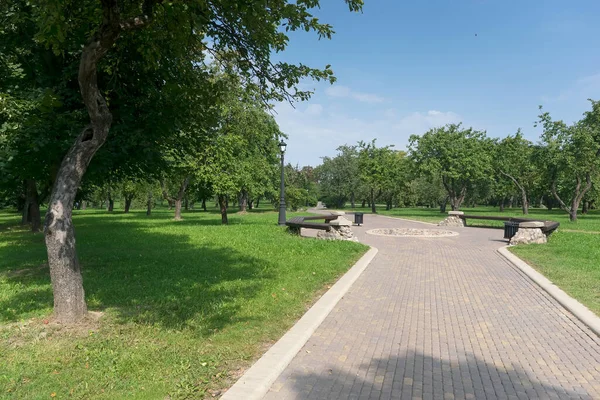 Walkway in the park in the summer Stock Photo