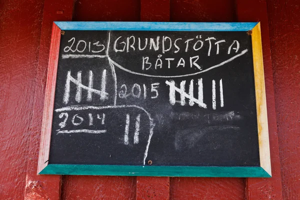 Boats run a ground score board — Stock Photo, Image