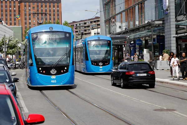 Tramvaje v Solna business parku — Stock fotografie