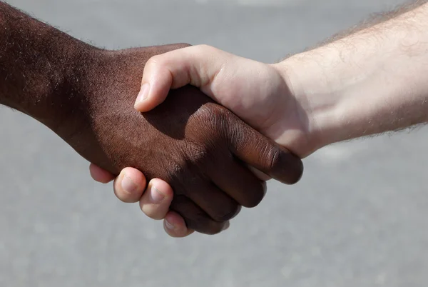 Diverse men shaking hands — Stock Photo, Image