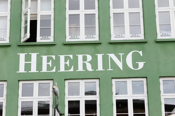 Copenhagen Denmark September 2019 Close View Restaurant Heering Facade Sign — Stock Photo, Image