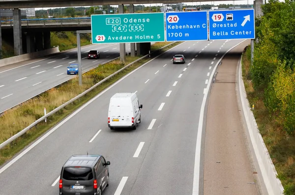 コペンハーゲン デンマーク 2019年9月4日 オレスタッドの高速道路E20で出発 — ストック写真