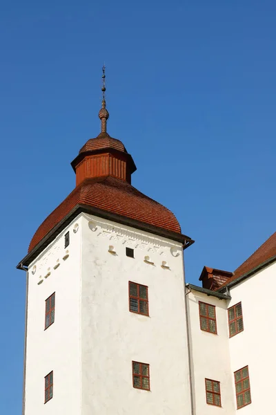 Primo Piano Una Delle Medeival Torri Del Castello Lacko Svezia — Foto Stock