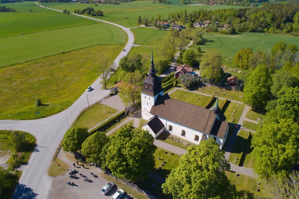 Vanso Schweden Mai 2020 Luftaufnahme Des Kirchengebäudes Von Vanso Das — Stockfoto