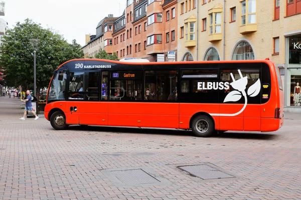 Karlstad Švédsko Června 2019 Autobus Městské Hromadné Dopravy Baterie Provozu — Stock fotografie