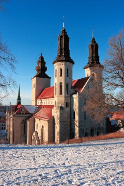 İsveç 'in Gotland ilinde yer alan Visby katedralinin manzarası.