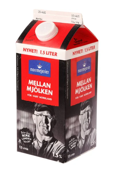 Lulea Sweden November 2020 One Milk Carton Milk Produced Dairy — Stock Photo, Image