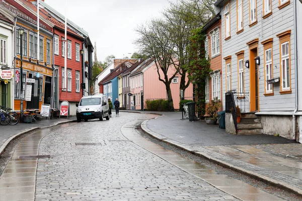 Trondheim Noruega Mayo 2018 Vista Calle Wet Ovre Bakkelandet —  Fotos de Stock