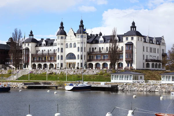 Saltsjobaden Švédsko Mat 2014 Pohled Grand Hotel Nachází Moře Saltsjobaden — Stock fotografie