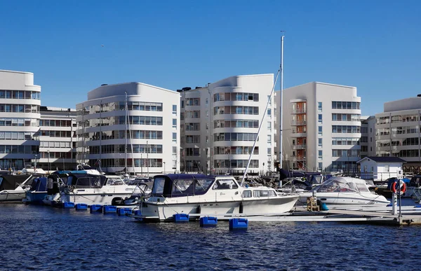 Luleå Sverige Augusti 2020 Marina Modernt Urbant Bostadsområde Med Flervåningshus — Stockfoto