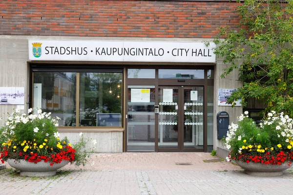 Haparanda Schweden August 2020 Der Haupteingang Zum Rathaus Von Haparanda — Stockfoto