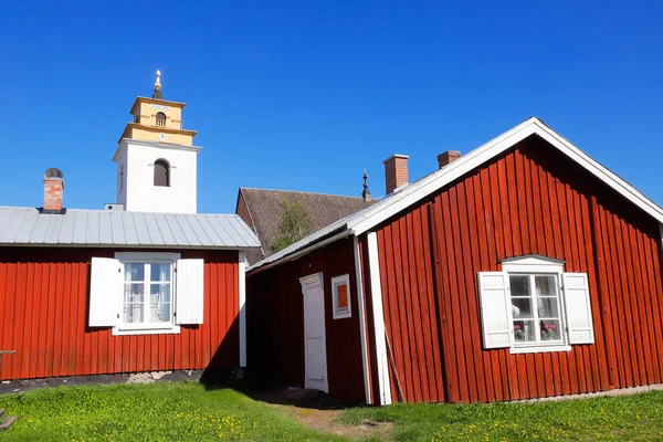 Cabañas Iglesia Gammelstad Cerca Lulea Norte Suecia —  Fotos de Stock
