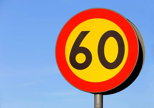 Omezení rychlosti 60 km/h — Stock fotografie