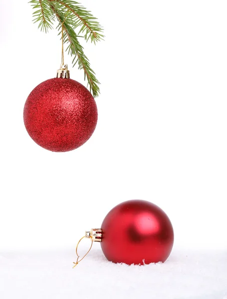 Två julgranskulor — Stockfoto