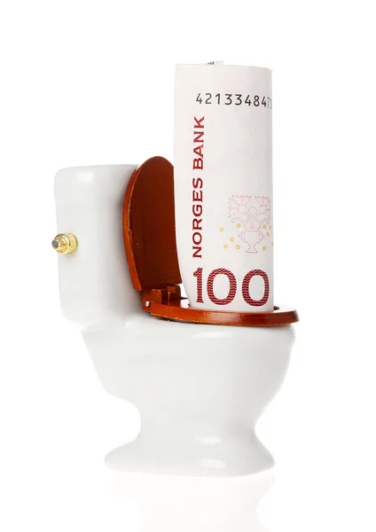 Norweski pieniądze w toalecie — Zdjęcie stockowe