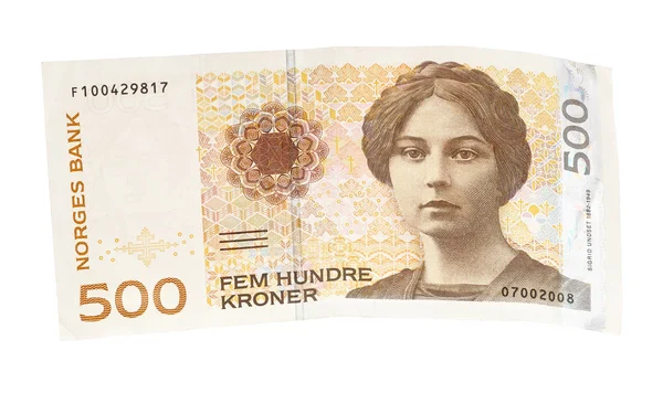 Noorse bankbiljet van 500 kroon — Stockfoto
