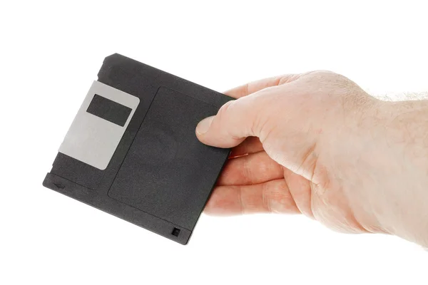 Hand holding diskette — Stock Photo, Image