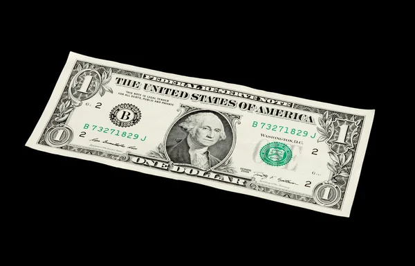 Jeden Dolar na czarny — Zdjęcie stockowe