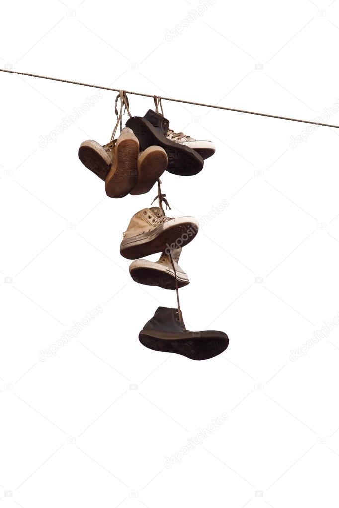 Shoes on wire