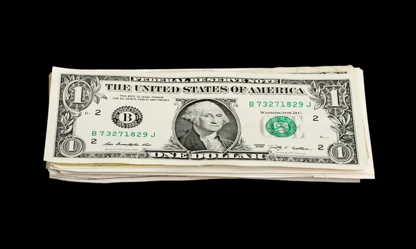 Stack of one US dollar bills — Stock Photo, Image