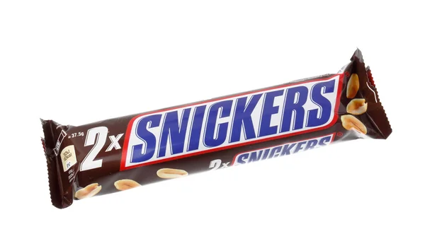 Snickers bar on white — Stock Photo, Image