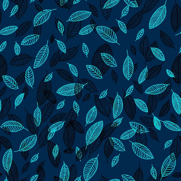 Flying leaves card, vector seamless pattern background