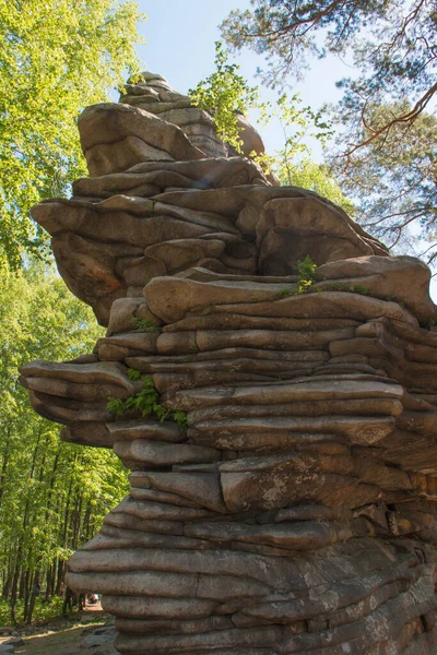 Ural Devil Hillfort Rocks Birches — Stock Photo, Image