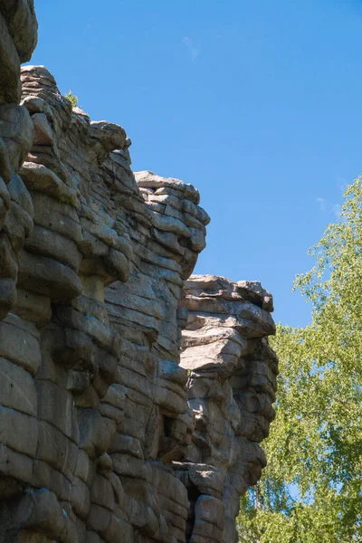 Ural Devil Hillfort Rocks Birches — Stock Photo, Image