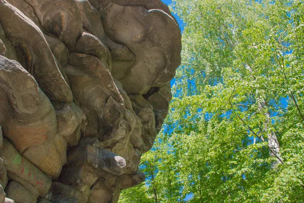 Ural Devil Hillfort Rocks Birches — Stock Photo, Image