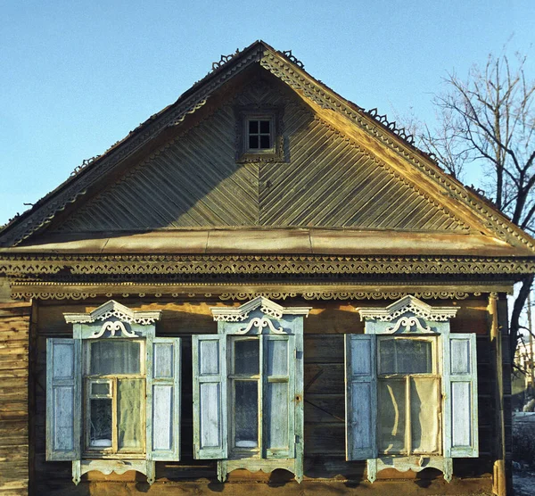 Una Antigua Casa Madera Rusa Los Tiempos Del Imperio Ruso —  Fotos de Stock