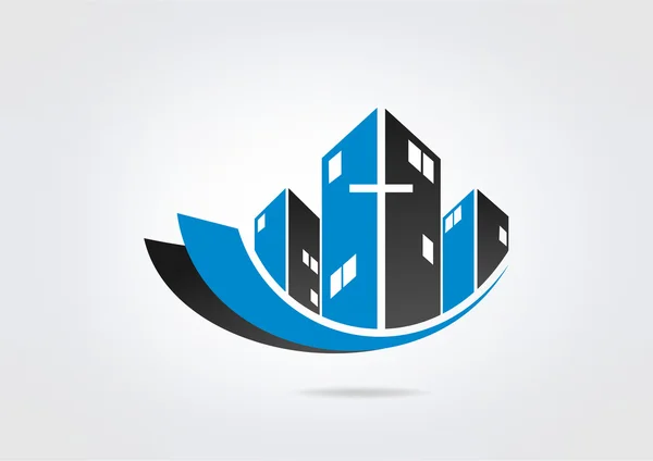 Logo gebouw kerk Smbol church Modren Business pictogram kerk — Stockvector