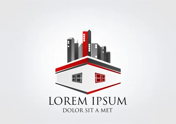 Symbol house city Business Logo Building modren Ícone da cidade Marca da casa — Vetor de Stock