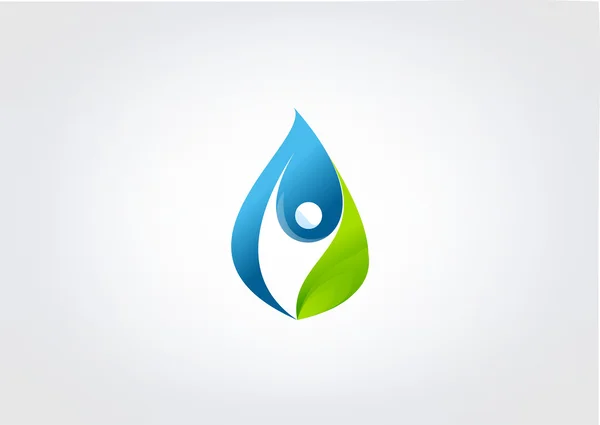 Kropla wody Healty biznes moje ludzkie streszczenie symbol ikonę — Wektor stockowy