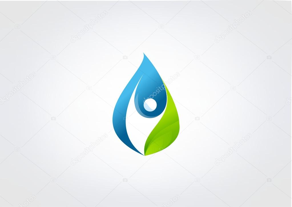 Water drop Icon symbol Healty Business Sucses Human Abstract