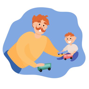 Babalar Günü. Baba oğluyla oynuyor..