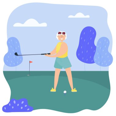 Büyükannem golf oynar. Büyükannem boş zamanlarını aktif olarak geçirir..