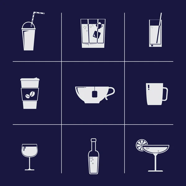 Vektorové ikony nápoj — Stockový vektor