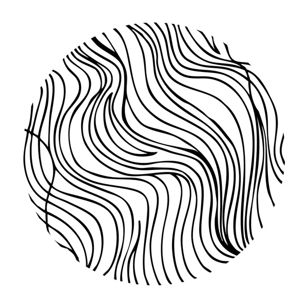 Рука намальовані хвилі в колі — стоковий вектор