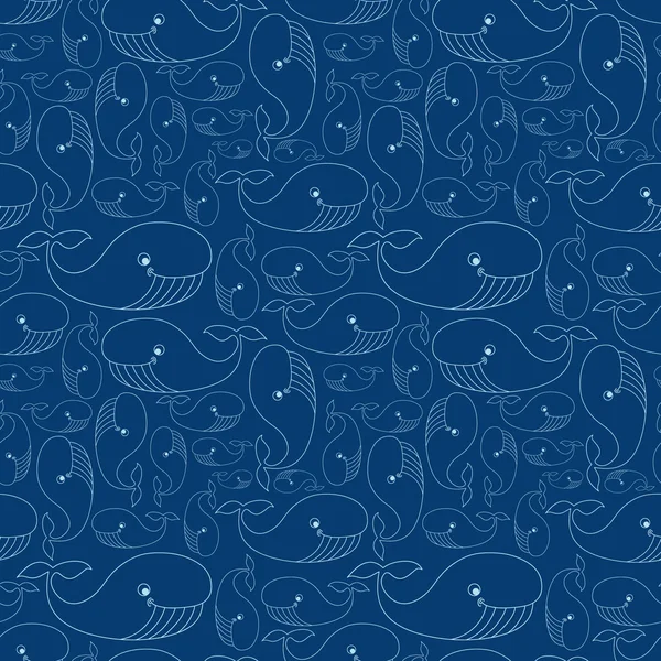 Whale seamles pattern — Stock Vector
