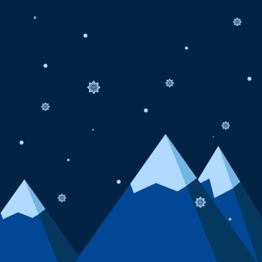 dağlarda kar yağışı.