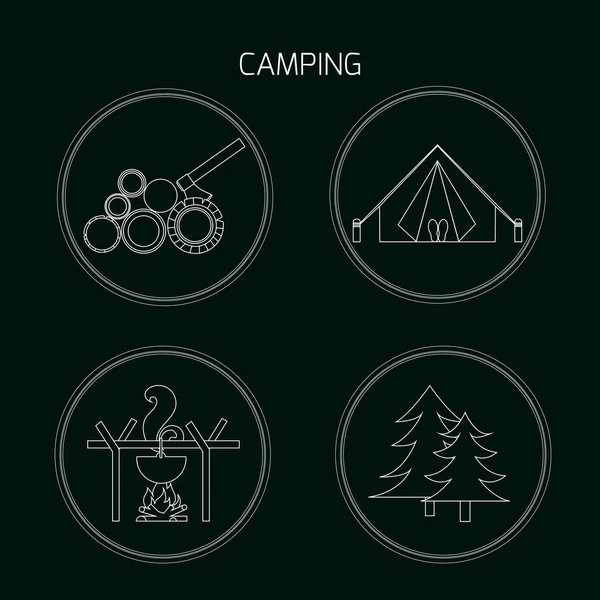 Camping e caminhadas — Vetor de Stock