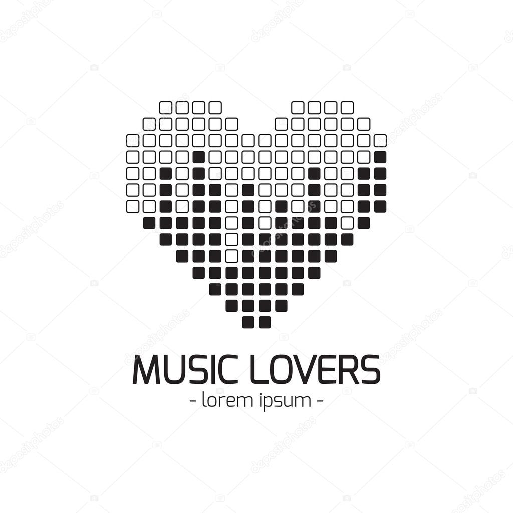 Vector music logo. Recording studio and radio badge. Vintage emblem with simple text.