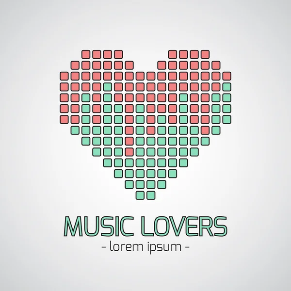 Musique amour emblème — Image vectorielle