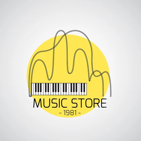 Icono emblema de música — Vector de stock